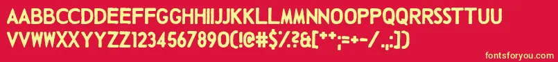 TalkingBaseball Font – Yellow Fonts on Red Background