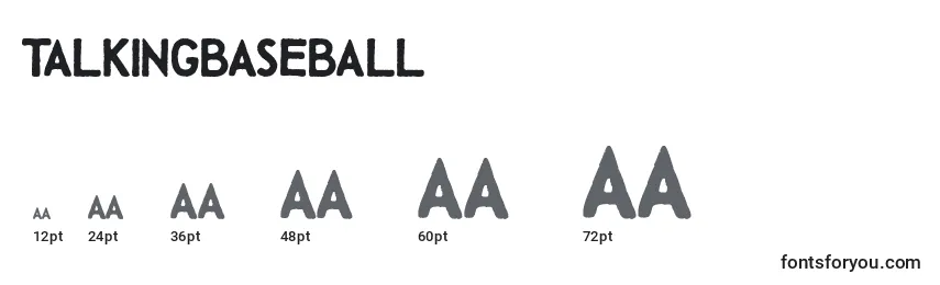 Größen der Schriftart TalkingBaseball