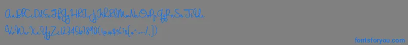 BmdWeddingChardonnay-Schriftart – Blaue Schriften auf grauem Hintergrund