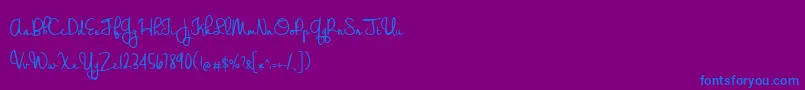 BmdWeddingChardonnay Font – Blue Fonts on Purple Background