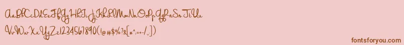 BmdWeddingChardonnay-Schriftart – Braune Schriften auf rosa Hintergrund