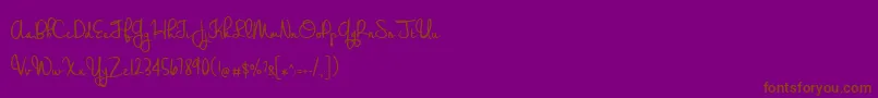 BmdWeddingChardonnay Font – Brown Fonts on Purple Background