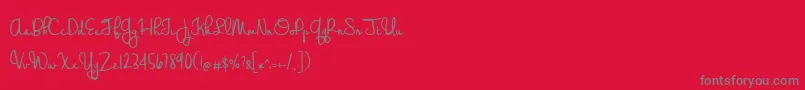 BmdWeddingChardonnay Font – Gray Fonts on Red Background