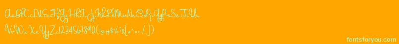 BmdWeddingChardonnay-Schriftart – Grüne Schriften auf orangefarbenem Hintergrund