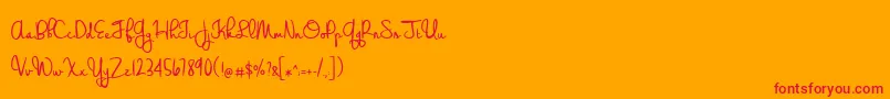 BmdWeddingChardonnay Font – Red Fonts on Orange Background