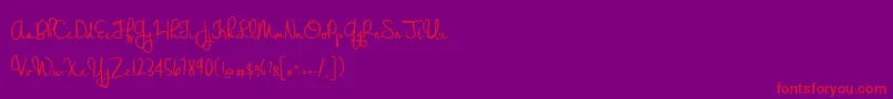 BmdWeddingChardonnay-Schriftart – Rote Schriften auf violettem Hintergrund