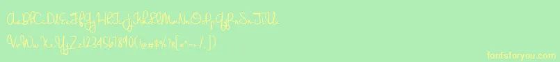 BmdWeddingChardonnay Font – Yellow Fonts on Green Background