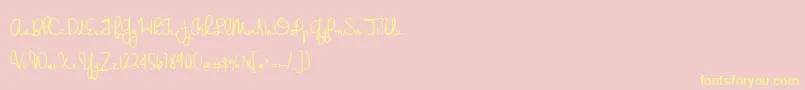 BmdWeddingChardonnay-Schriftart – Gelbe Schriften auf rosa Hintergrund