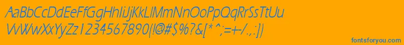 ErgoecondensedItalic Font – Blue Fonts on Orange Background