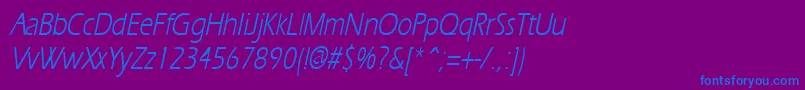 Шрифт ErgoecondensedItalic – синие шрифты на фиолетовом фоне