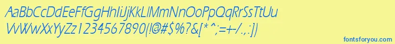 ErgoecondensedItalic Font – Blue Fonts on Yellow Background