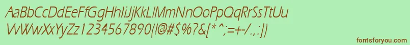 ErgoecondensedItalic Font – Brown Fonts on Green Background