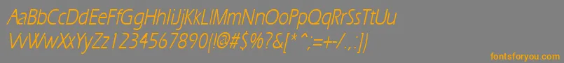 Шрифт ErgoecondensedItalic – оранжевые шрифты на сером фоне