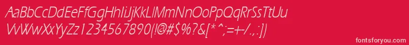 ErgoecondensedItalic Font – Pink Fonts on Red Background