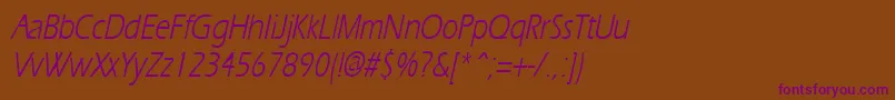 ErgoecondensedItalic Font – Purple Fonts on Brown Background