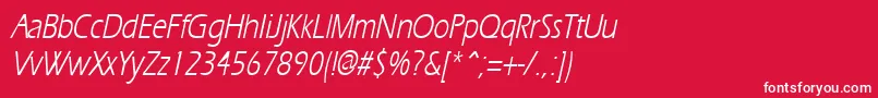 ErgoecondensedItalic Font – White Fonts on Red Background