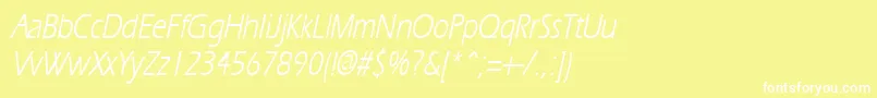 ErgoecondensedItalic Font – White Fonts on Yellow Background