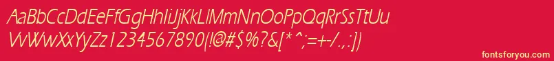 ErgoecondensedItalic Font – Yellow Fonts on Red Background