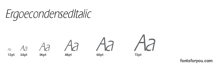 ErgoecondensedItalic Font Sizes