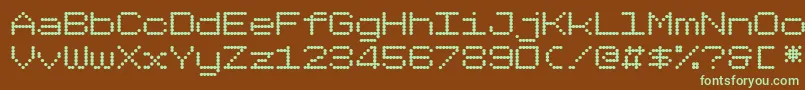 Dotimatrix7-fontti – vihreät fontit ruskealla taustalla