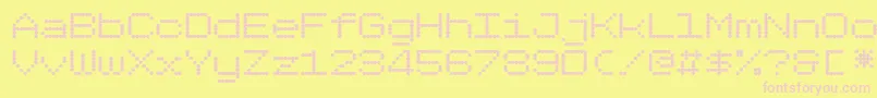 Dotimatrix7 Font – Pink Fonts on Yellow Background