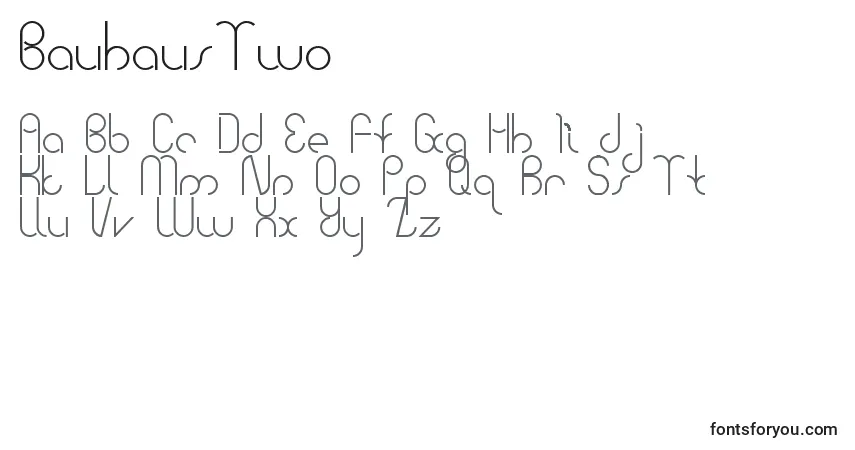 A fonte BauhausTwo – alfabeto, números, caracteres especiais