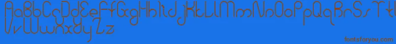 BauhausTwo Font – Brown Fonts on Blue Background