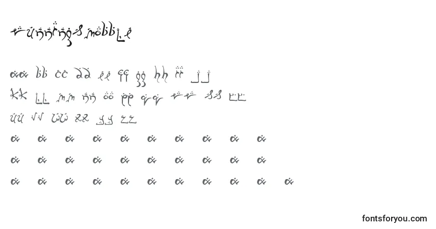 Schriftart RunningSmobble – Alphabet, Zahlen, spezielle Symbole