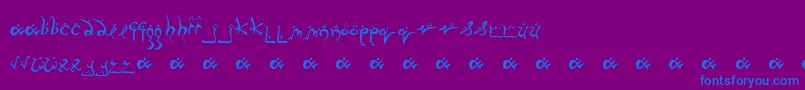 RunningSmobble Font – Blue Fonts on Purple Background