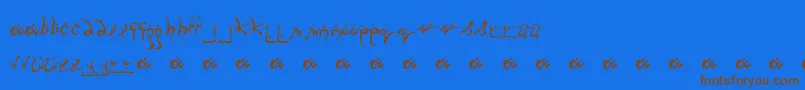 Czcionka RunningSmobble – brązowe czcionki na niebieskim tle
