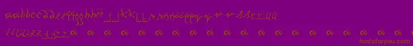 RunningSmobble-Schriftart – Braune Schriften auf violettem Hintergrund