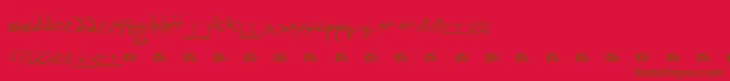 Czcionka RunningSmobble – brązowe czcionki na czerwonym tle