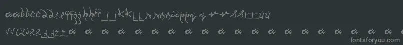 RunningSmobble-fontti – harmaat kirjasimet mustalla taustalla