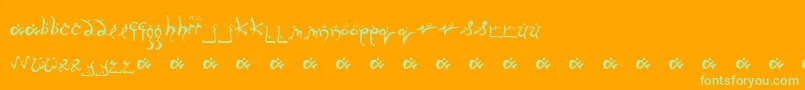 RunningSmobble Font – Green Fonts on Orange Background