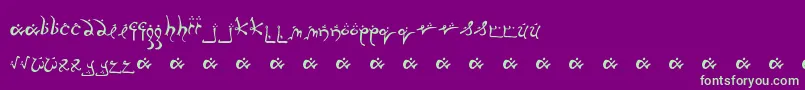 RunningSmobble-fontti – vihreät fontit violetilla taustalla