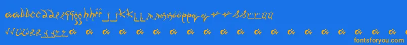 RunningSmobble Font – Orange Fonts on Blue Background