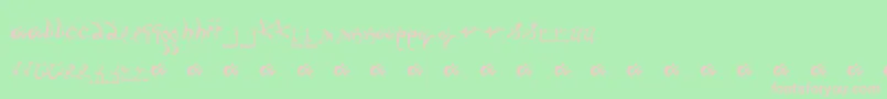 RunningSmobble-fontti – vaaleanpunaiset fontit vihreällä taustalla