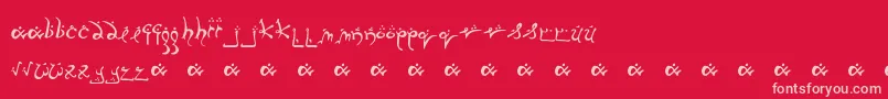RunningSmobble-fontti – vaaleanpunaiset fontit punaisella taustalla