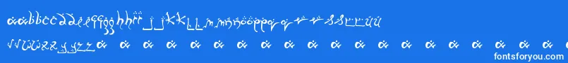 RunningSmobble-Schriftart – Weiße Schriften auf blauem Hintergrund