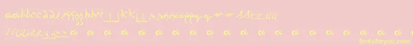 RunningSmobble-Schriftart – Gelbe Schriften auf rosa Hintergrund