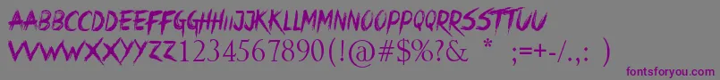 Шрифт CrimesTimesSix – фиолетовые шрифты на сером фоне