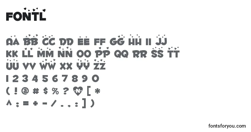 Шрифт Fontl – алфавит, цифры, специальные символы