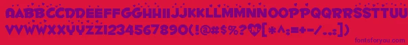 Fontl-Schriftart – Violette Schriften auf rotem Hintergrund
