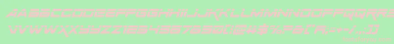 Spacerangerlaserital-Schriftart – Rosa Schriften auf grünem Hintergrund