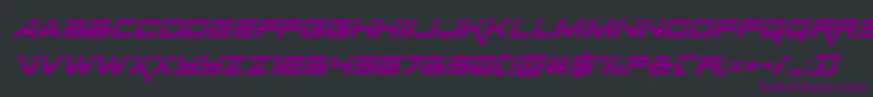 Spacerangerlaserital-fontti – violetit fontit mustalla taustalla