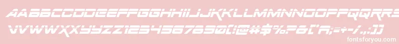 Spacerangerlaserital-Schriftart – Weiße Schriften auf rosa Hintergrund
