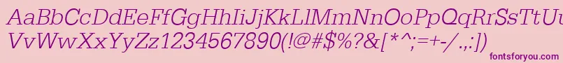 EgyptiennestdLightItalic Font – Purple Fonts on Pink Background