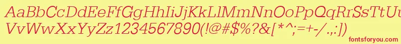 EgyptiennestdLightItalic Font – Red Fonts on Yellow Background