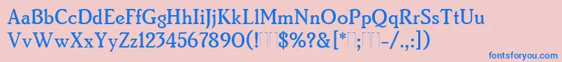 BrightonMediumPlain Font – Blue Fonts on Pink Background