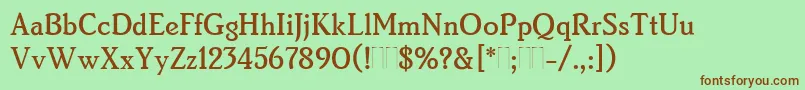 BrightonMediumPlain Font – Brown Fonts on Green Background